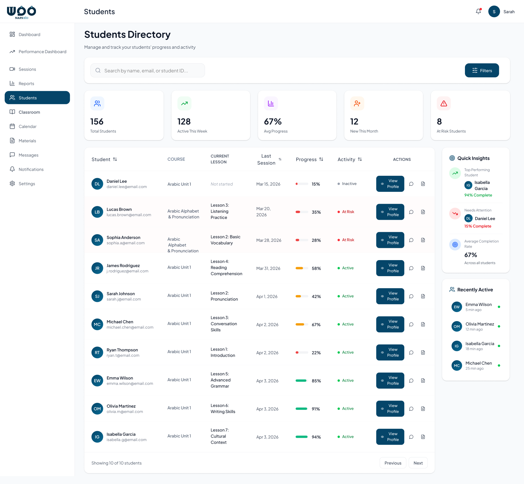 Teacher Performance Evaluation Screenshot
